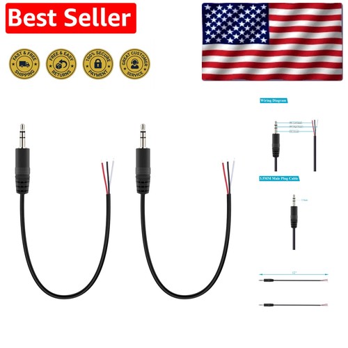 Durable 5mm pigtail audio - 3.5mm,